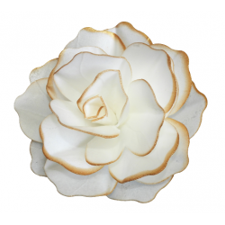 Kwiat waflowy dekoracja tort róża biały złoty